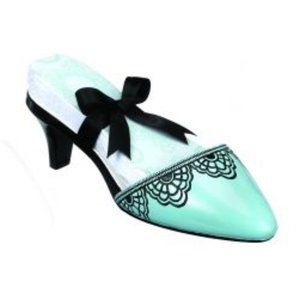 Ganz The Fabulous Shoe & Notepad (Blue Shoe with Black Lace Design) NIB